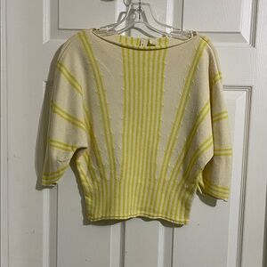 Moth Anthropologie Yellow Striped Women's Sweater size S